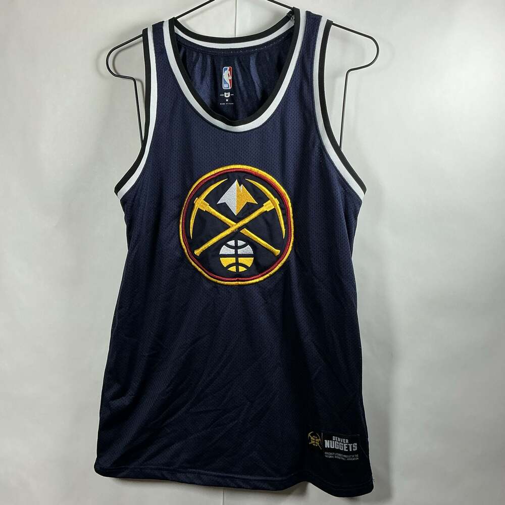 NBA Denver Nuggets Mesh Basketball Tank Top Jersey Navy Blue Size Medium